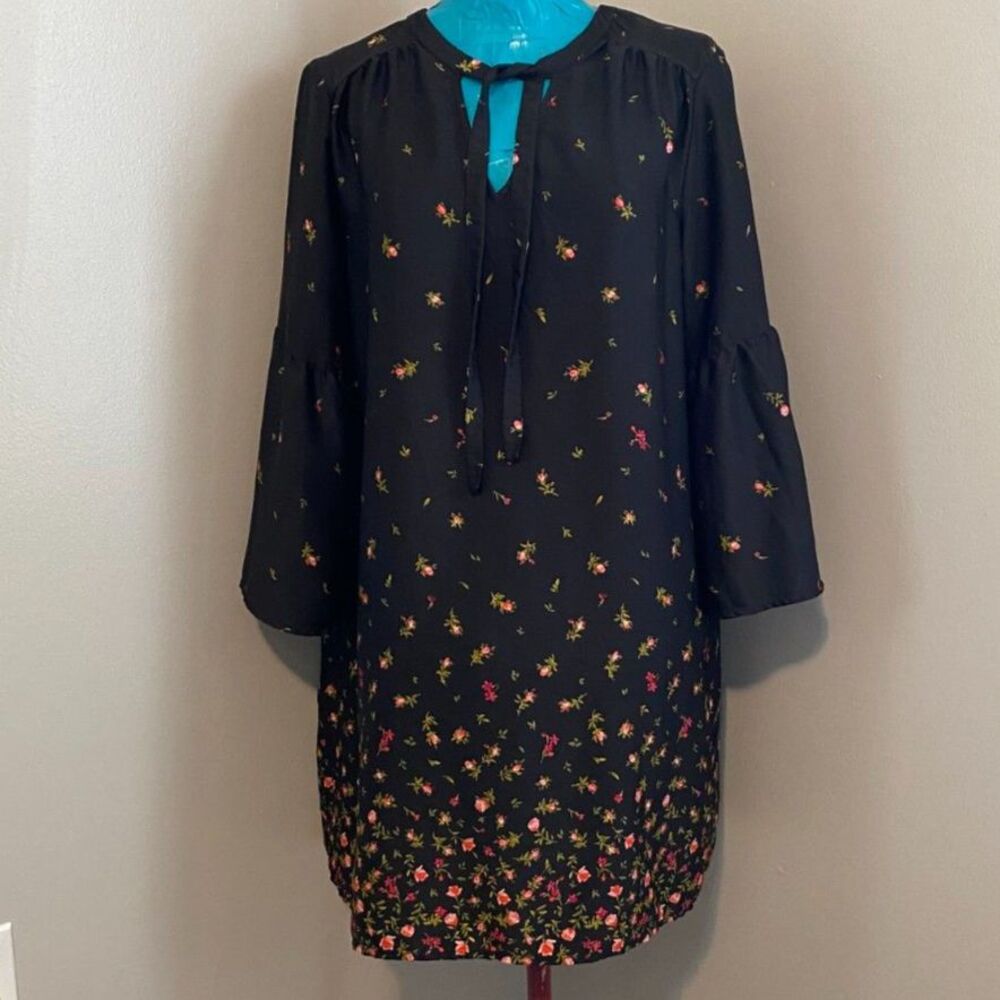 Old Navy Boho Floral Bell Sleeve Knee Length Womens Dress Size L
